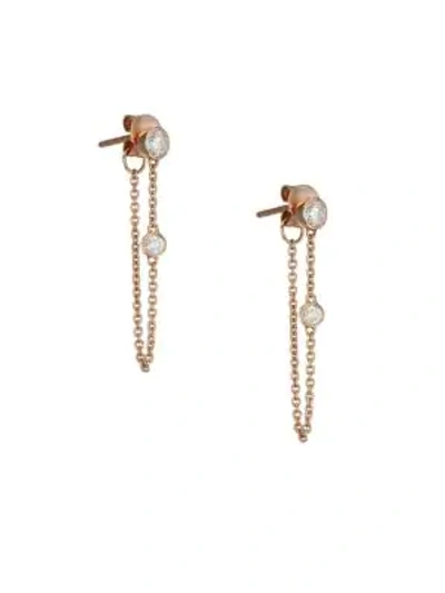Devon Woodhill 14k Rose Gold & Diamond Chains That Bind Drop Earrings