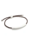 Monica Vinader Linear Large Friendship Bracelet In Silver/ Mink