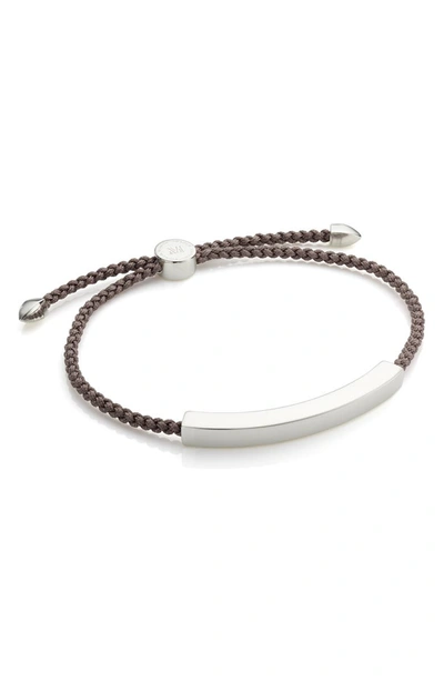 Monica Vinader Linear Large Friendship Bracelet In Silver/ Mink