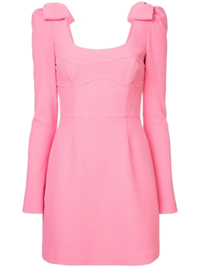 Rebecca Vallance Love Bonded Crepe Mini Dress In Pink