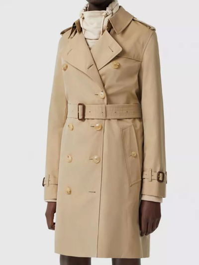 Burberry Kensignton Heritage Double-breasted Trench Coat In Brown