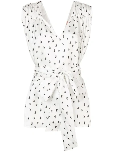 Maggie Marilyn I Can Count On You Printed Wrap Top In White