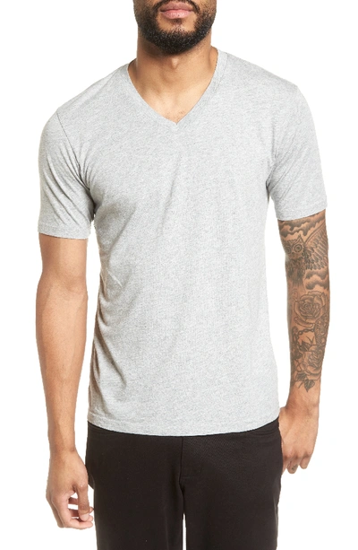 Goodlife Classic Supima Cotton Blend V-neck T-shirt In Lt Heather Grey