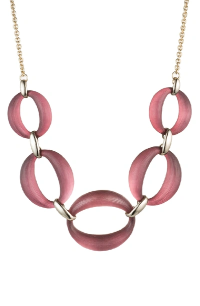 Alexis Bittar Large Link Lucite Necklace In Red Heather