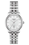 Tissot Women's Swiss Automatic T-classic Carson Diamond-accent Stainless Steel Bracelet Watch 30mm In No Color