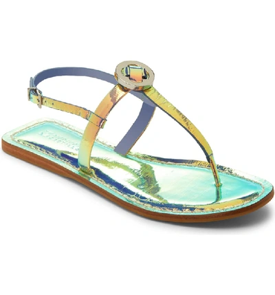 Mercedes Castillo Viveana Holographic Flat Sandals In Iridescent