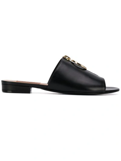 Coliac 20mm Belle Zipped Leather Flats In Black