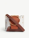 Yuzefi Mini Delila Leather Shoulder Bag In Bianco/rust