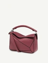 Loewe Puzzle Mini Leather Shoulder Bag In Raspberry
