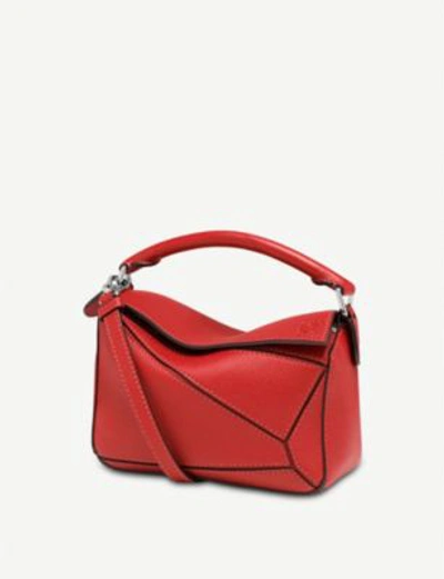 Loewe Puzzle Small Multi-function Leather Bag In Scarlet Red