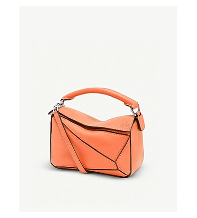 Loewe Puzzle Mini Leather Shoulder Bag In Tan