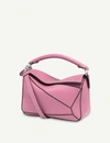 Loewe Puzzle Mini Leather Shoulder Bag In Wild Rose