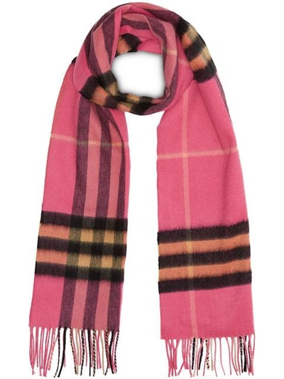 Burberry The Classic Cashmere Scarf In Check In Pink