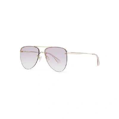 Le Specs The Prince Aviator-style Sunglasses In Gold
