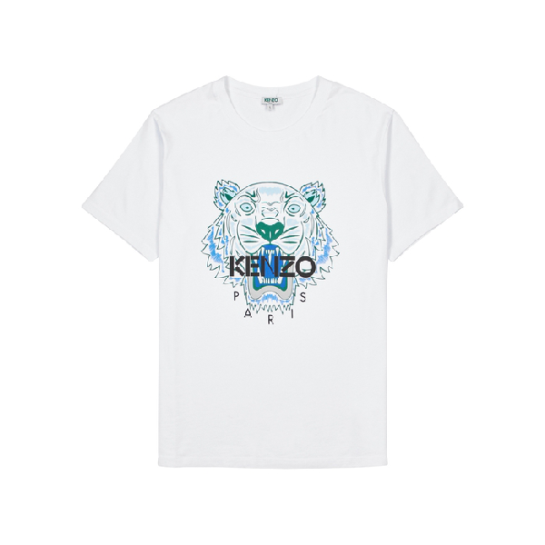 white and blue kenzo shirt