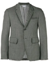 Thom Browne Frayed Edges Sport Coat In Grey