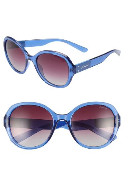 Polaroid 55mm Polarized Round Sunglasses - Blue