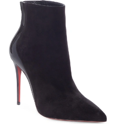 Christian Louboutin Delicotte Pointy Toe Bootie In Black/ Black
