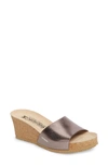 Mephisto Lise Platform Wedge Sandal In Bronze Leather