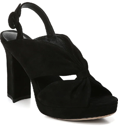 Diane Von Furstenberg Heidi Knotted Suede Platform Sandals In Black