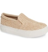 Steve Madden Gills Platform Slip-on Sneaker In Natural Raffia