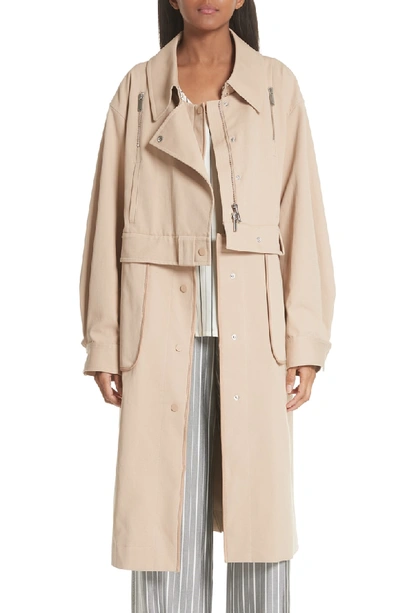 Grey Jason Wu Sailor Stretch Twill Convertible Trench Coat In Fawn