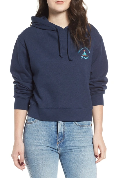 Sub_urban Riot Smooth Sailing Crop Hoodie In Navy