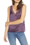 Heartloom Misty Lace Trim Camisole In Aubergine
