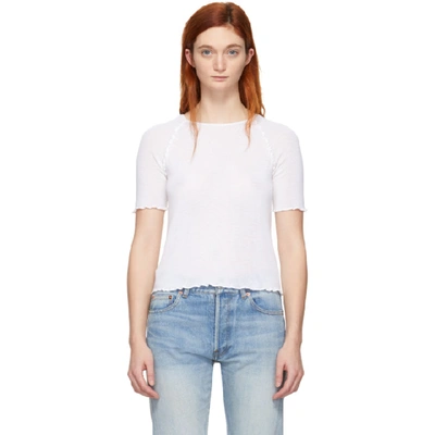 Alexander Wang T Alexanderwang.t White Wool Wash And Go T-shirt In 106 Ivory