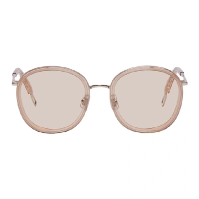 Gentle Monster Taupe And Silver Ollie Sunglasses In S1 Silver
