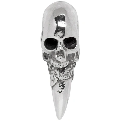 Emanuele Bicocchi Silver Single Skull Horn Earring