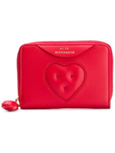 Anya Hindmarch Small Chubby Heart Zip In Red