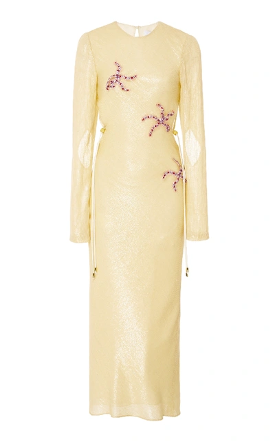 Markarian Piscinus Sequin Midi Dress In Yellow