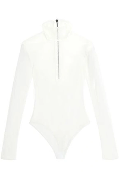 Alix Woman Galvin Stretch-mesh Turtleneck Bodysuit Ivory