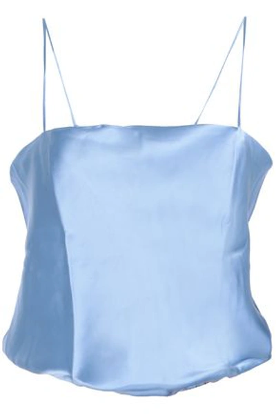 Alix Woman Silk-satin Bodysuit Azure