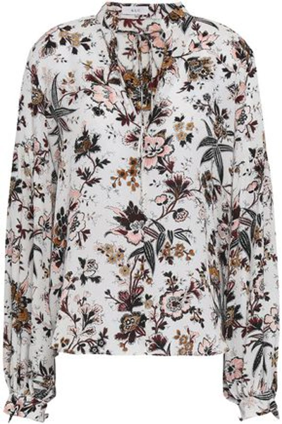 A.l.c . Woman Ty Printed Silk Crepe De Chine Top Off-white