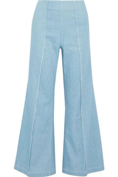 Paper London Encore High-rise Flared Jeans In Light Denim