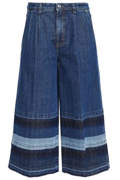 Sonia Rykiel Woman Color-block Denim Culottes Mid Denim