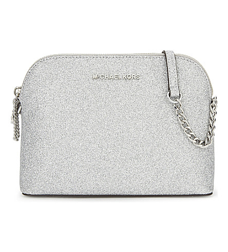 silver glitter michael kors purse