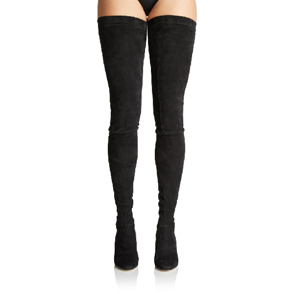 dark grey thigh high boots
