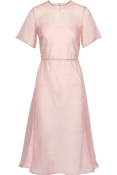 Mansur Gavriel Woman Silk-organza Midi Dress Pastel Pink