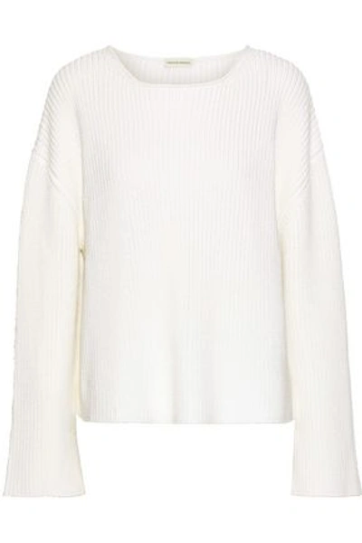 Mansur Gavriel Woman Cotton And Silk-blend Sweater White