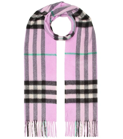 Burberry The Classic Check Cashmere Scarf In Purple