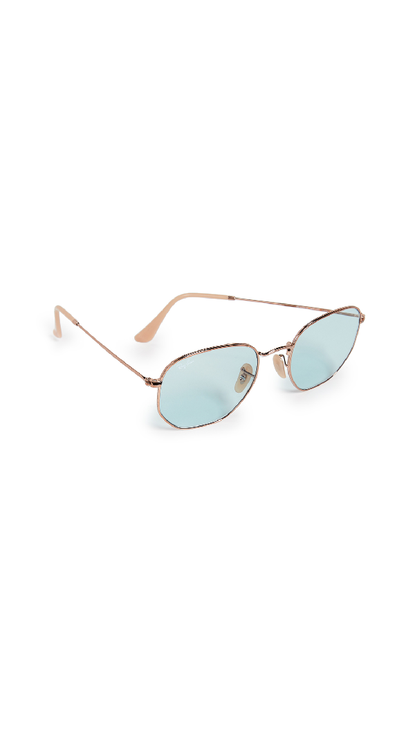 ray ban blue hexagonal sunglasses