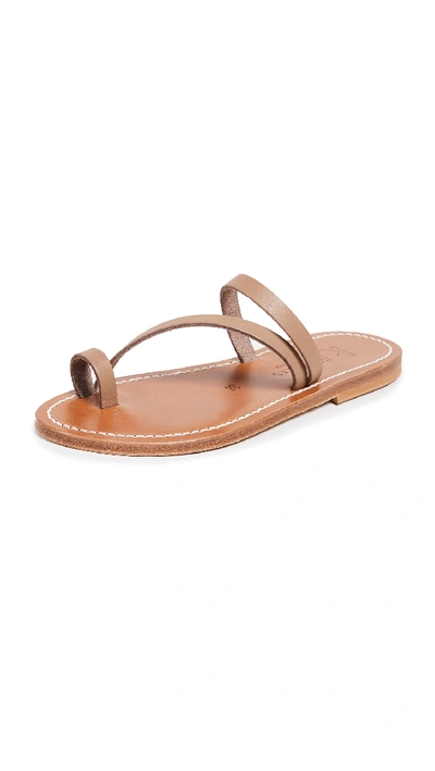 Kjacques Actium Toe Ring Sandals In Pul Taupe