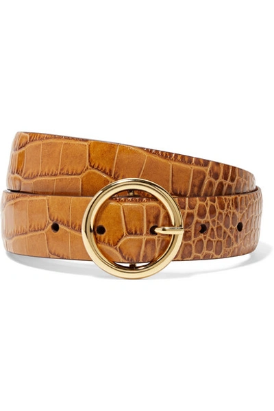 Anderson's Croc-effect Leather Belt In Tan