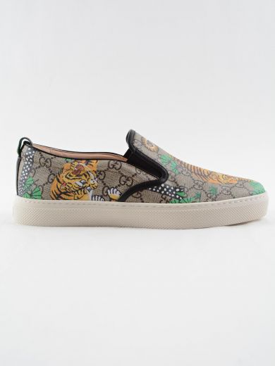 Gucci Men's Gg Bengal Tiger Jacquard Slip-on Sneakers In Brown In Bengal  Print | ModeSens