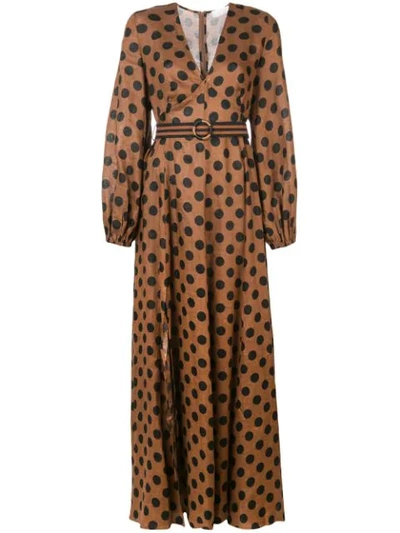 Zimmermann Juno Split Long Dress In Brown ModeSens