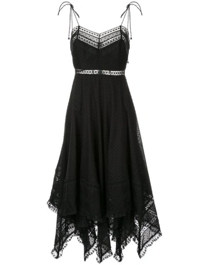 Zimmermann Juno Lace-trimmed Fil Coupé Cotton-voile Dress In Black