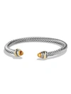 David Yurman Women's Cable Classics Bracelet With Gemstone & 14k Gold In Citrine